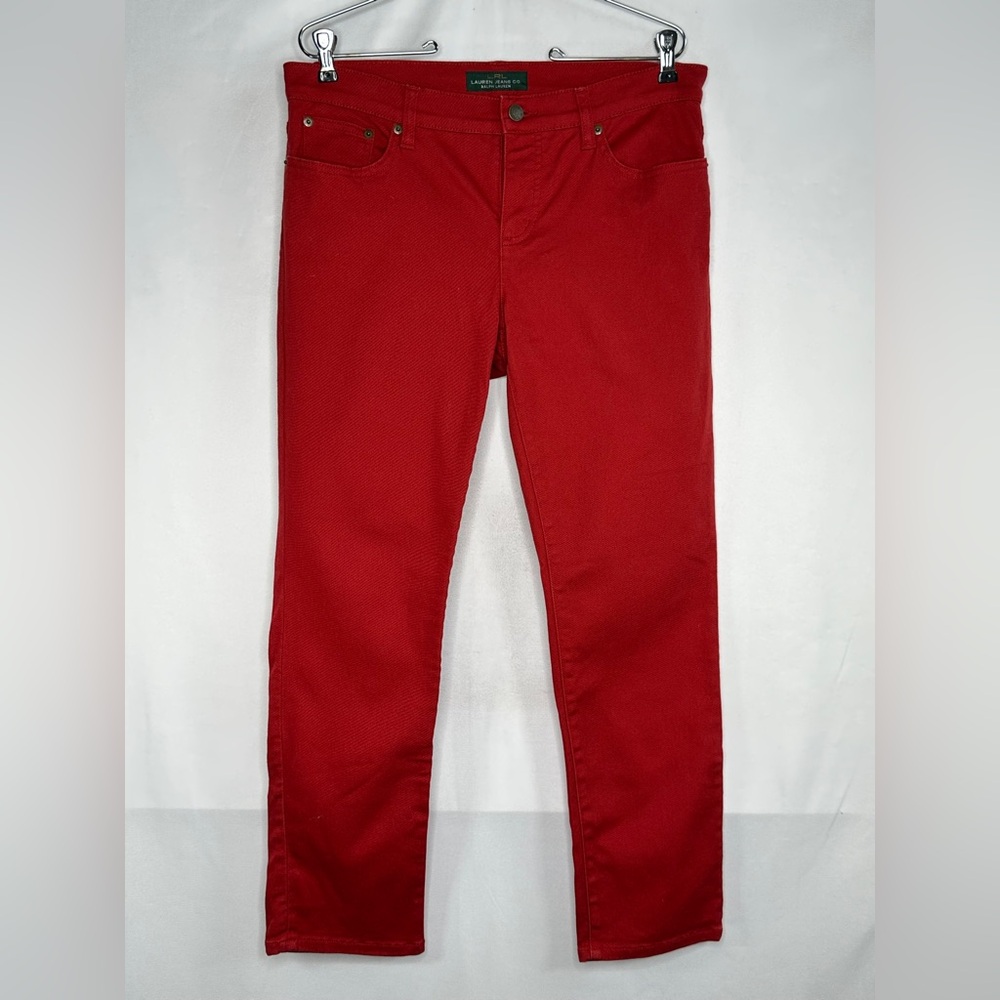 LRL Lauren Jeans Co Red Jeans Modern Straight Ankle Sz 10
